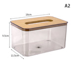 boîte mouchoirs moderne plastique transparent texture bois papier toilette élégant rangement salon