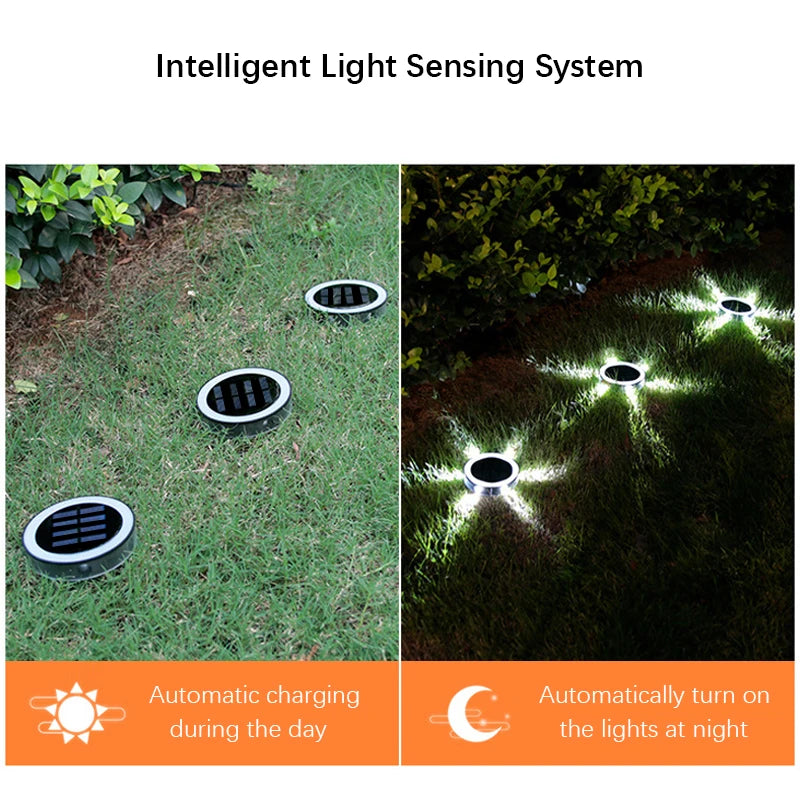 lampe solaire moderne panneaux solaires cercles lumineux noir argenté extérieure contemporaine ip65 led jardin