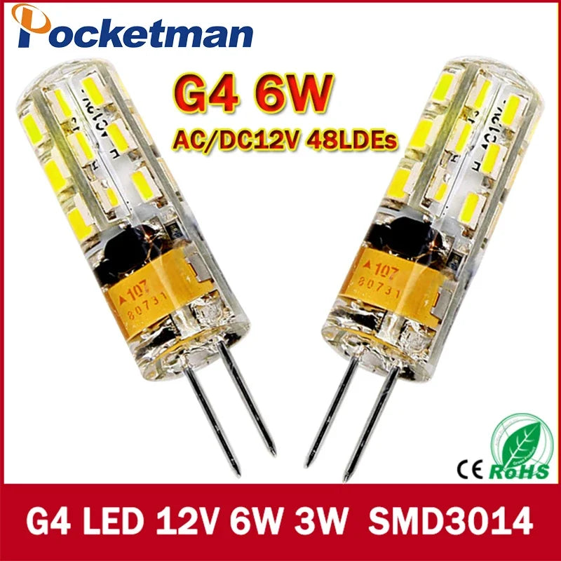 Ampoule LED G4 12V 50000h Blanc Froid Transparent Grains Maïs Moderne
