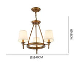 lustre tissu bronze doré lumières classique vintage salon chambre coucher