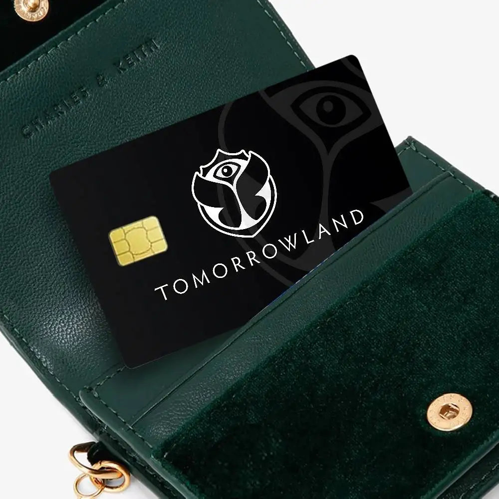 protection carte bancaire sticker logo tomorrowland music noir moderne minimaliste