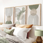 tableaux abstraits modernes motifs géométriques vert olive deco murale sans cadre toiles texturées minimaliste
