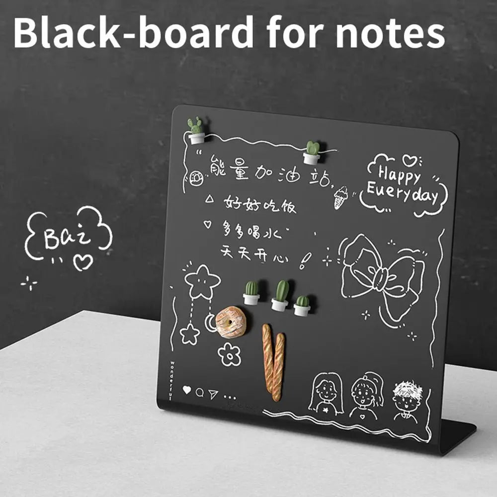 tablette magnétique moderne noire aimants pince papier marqueurs blancs 25x16cm 20x14cm 13x10cm