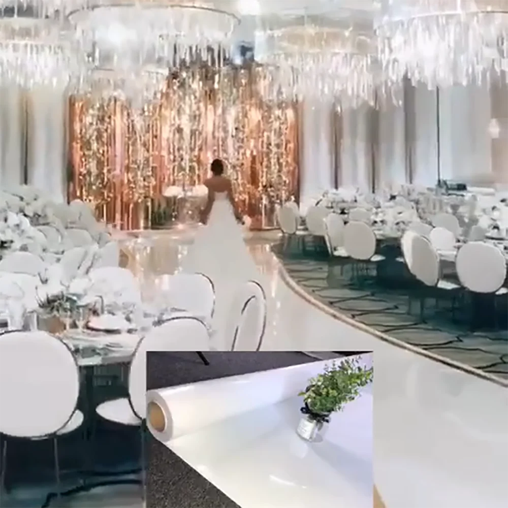 rideau scène transparent moderne événement mariage blanc durable