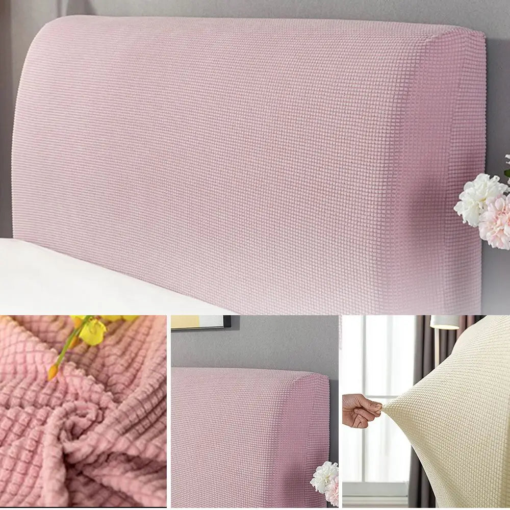 housse tête lit élastique protège tête lit moderne textile tissé couleur unie