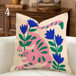 housse coussin motif animalier floral multicolore moderne carré 45x45cm polyester