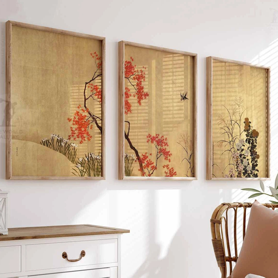 affiches art floral japonais paysage toile sans cadre maison salon chambre