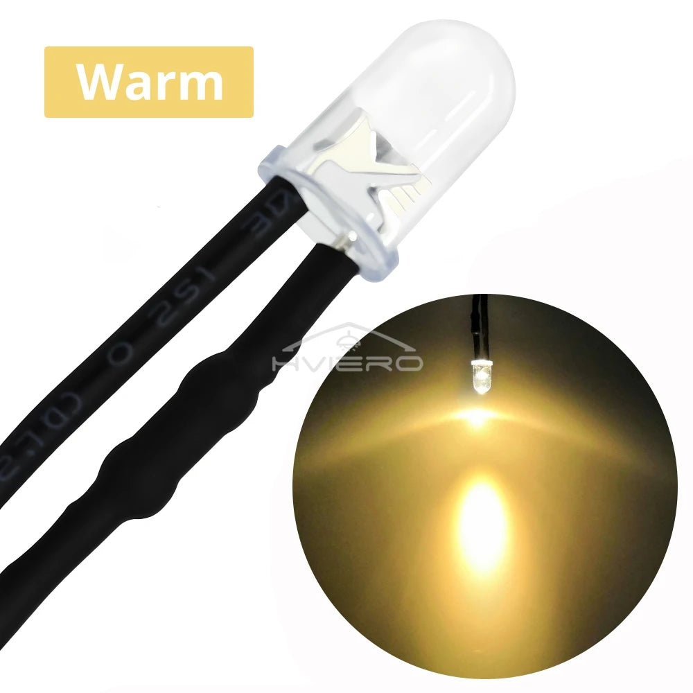 diodes led rondes transparentes 10 pièces 17.5mm 12v blanc chaud rouge vert bleu moderne