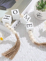 décoration intérieure guirlande lettres bois blanc tassel corde naturelle rustique chambre salon