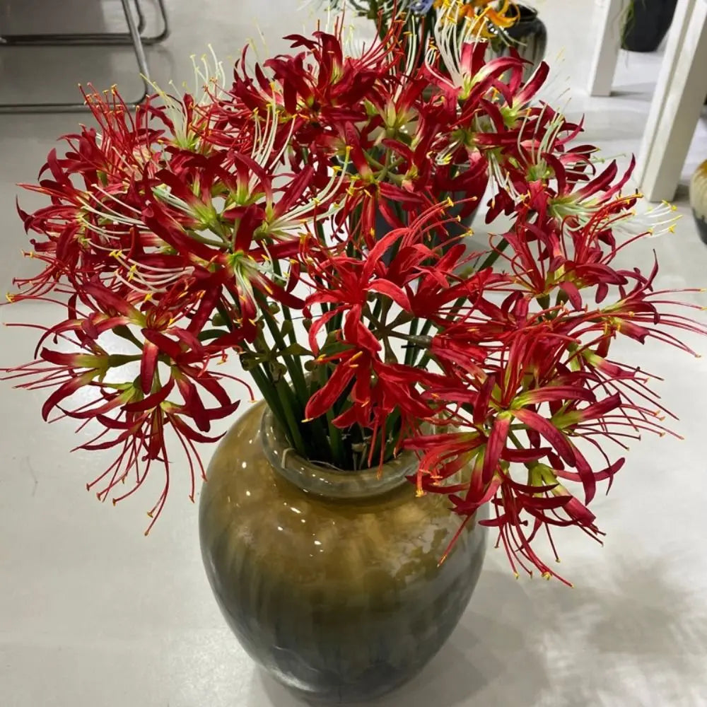 fleurs artificielles jaune rouge blanche modernes décoration intérieure minimaliste maison festive