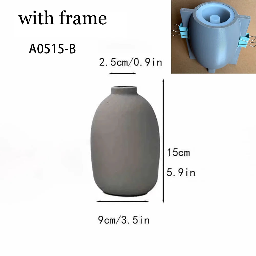 moulage vase béton ciment plâtre résine silicone gris moderne clips decoration diy
