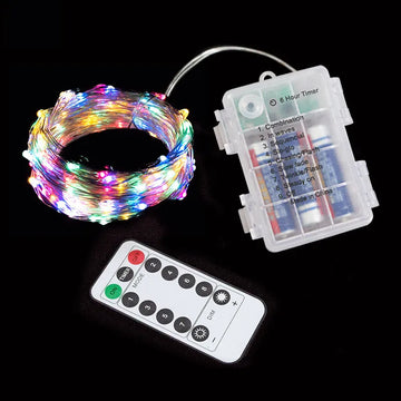guirlande lumineuse led multicolore fil cuivre decoration noel mariage interieur exterieur telecommande