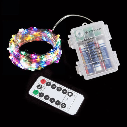 guirlande lumineuse led multicolore fil cuivre decoration noel mariage interieur exterieur telecommande