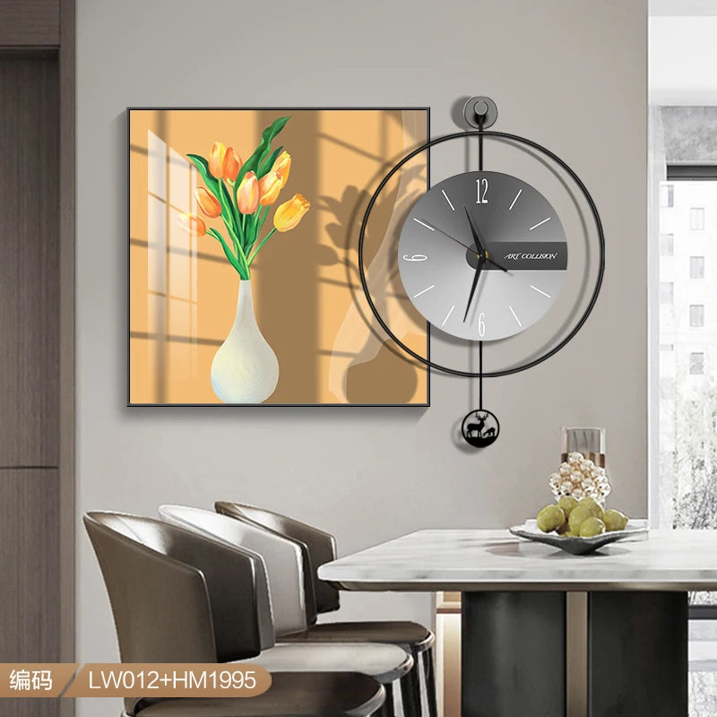 horloge murale moderne métal cadre décoratif salon maison aiguille silencieuse grande taille
