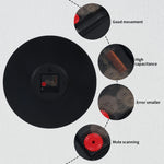 horloge murale moderne rétro vinyle noir rouge disque illustré salon chambre decoration wall clock