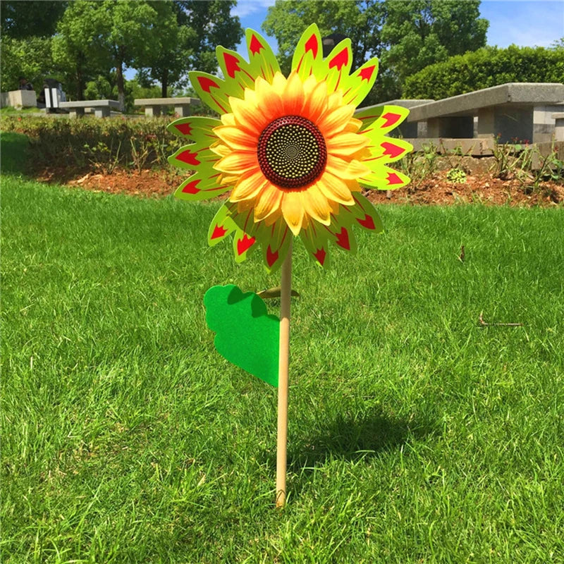 fleur artificielle jaune rouge verte bleu rayonnante moderne décoration extérieure tige bois feuille verteextérieur