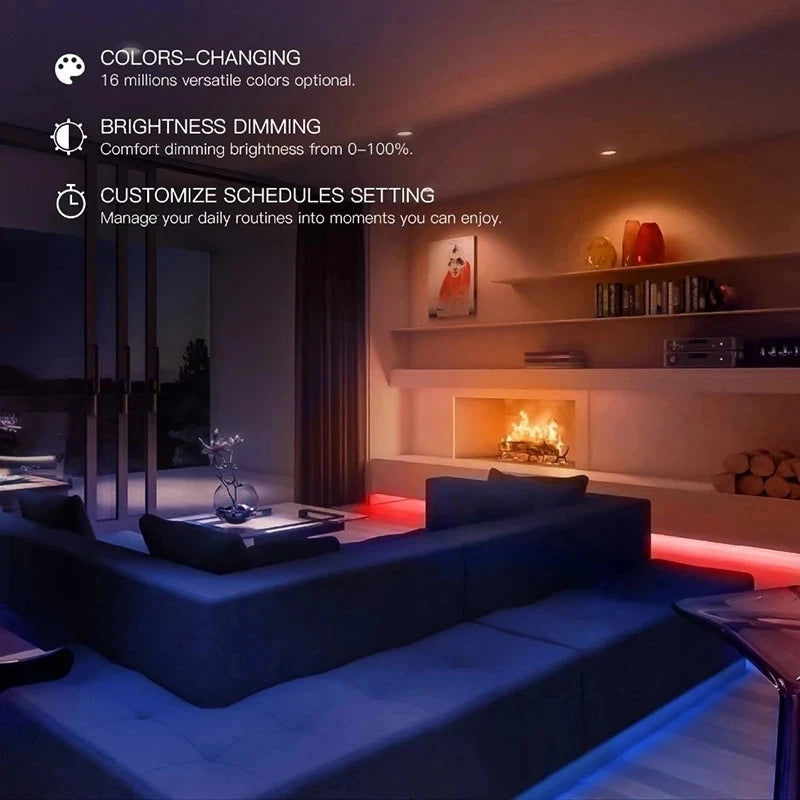 ruban led multicolore adhésif wifi intelligent moderne app mobile led individuelles 2m