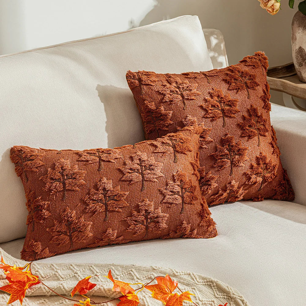 taies d'oreiller polyester feuilles d'érable orange beige halloween rustique sans rembourrage 45x45cm 50x50cm