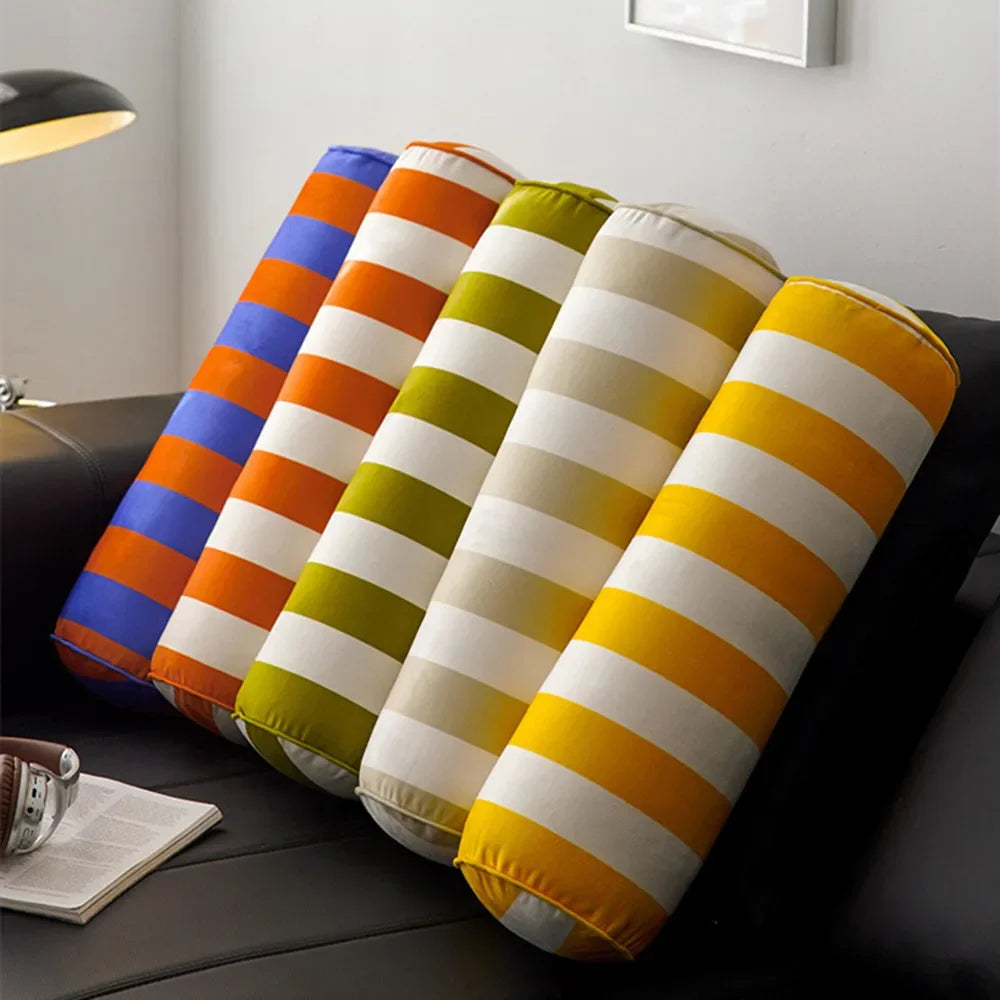 coussin maison voyage lit coton 200 fils rayures horizontales dessin animé moderne