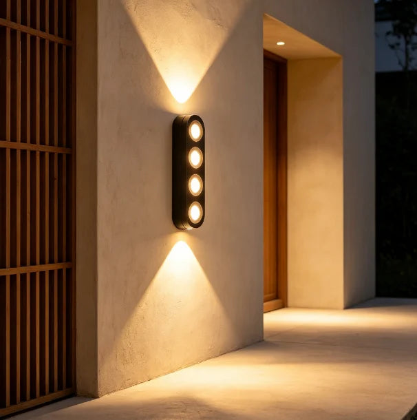 applique murale moderne led éclairage extérieur résistante water warm light noir fixation invisible