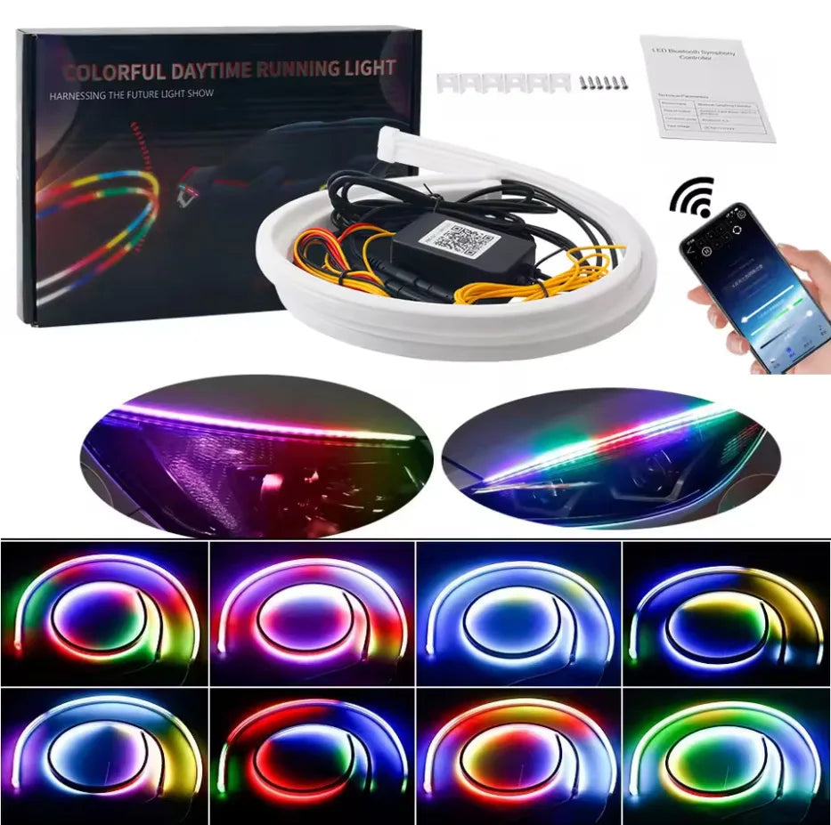 ruban led multicolore moderne app contrôlable adhésif 12v 60cm 45cm 30cm fluo