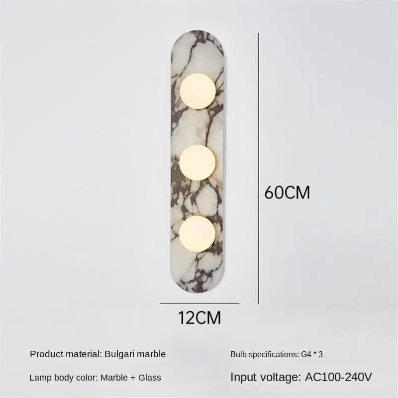 lampes murales modernes blanc marbré globes led étude chambre salon entree