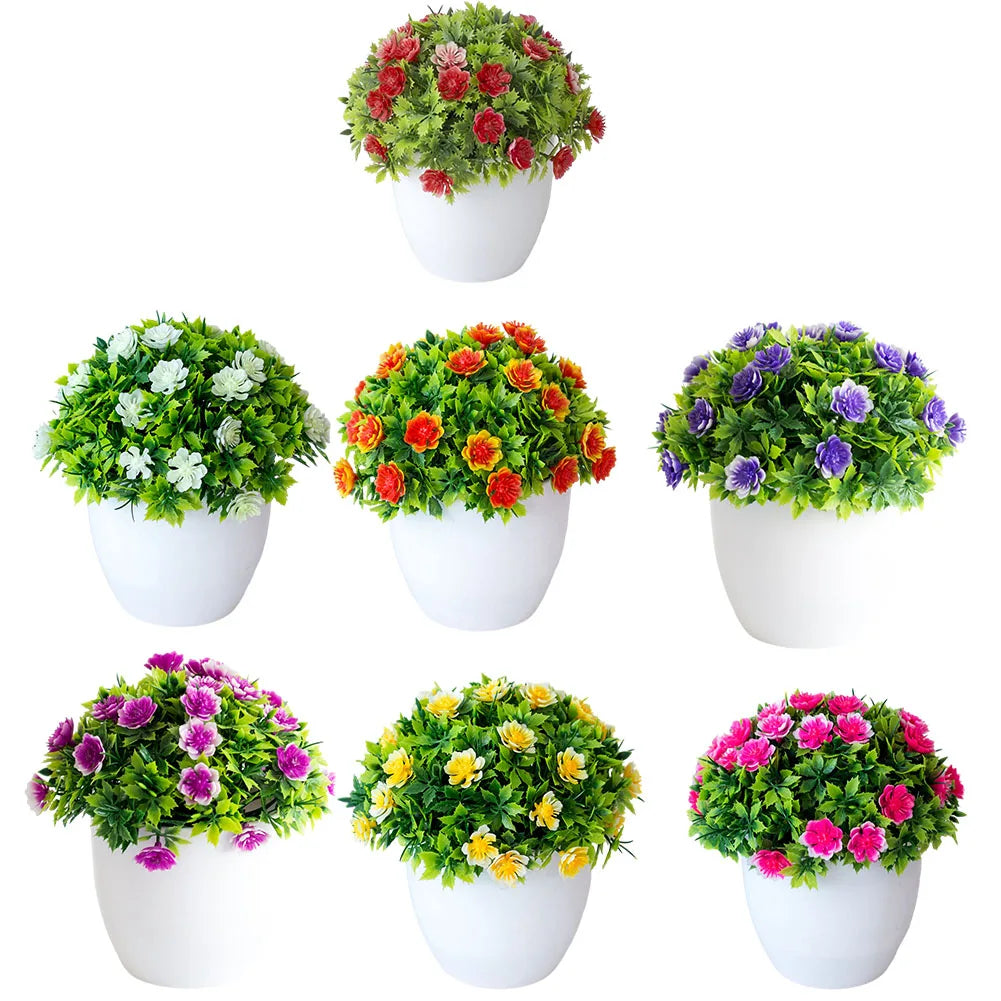 bouquet artificiel fleuri moderne vert rose violet blanc décoration mariage fête chambreextérieur