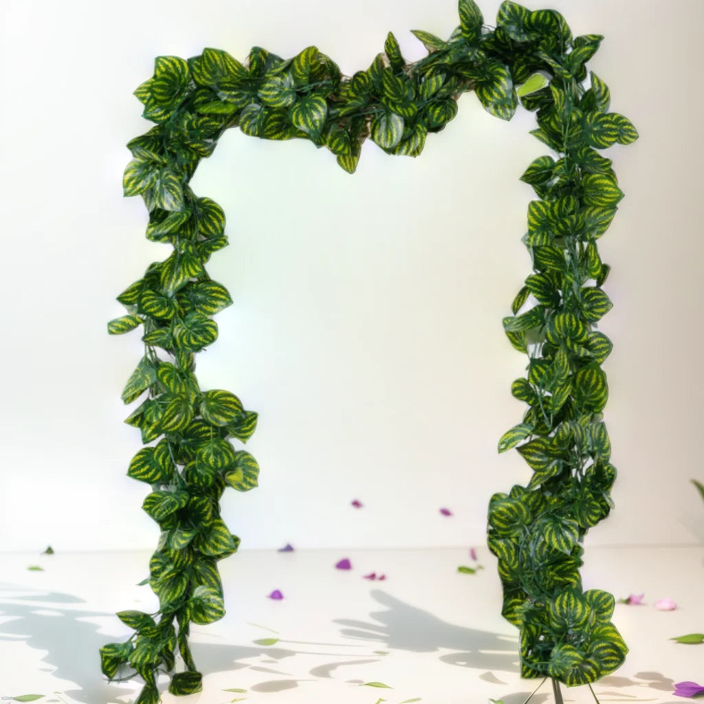 guirlande végétale artificielle feuilles vertes modernes décoration extérieure accrochée adhésif maison jardin anniversaire exposition