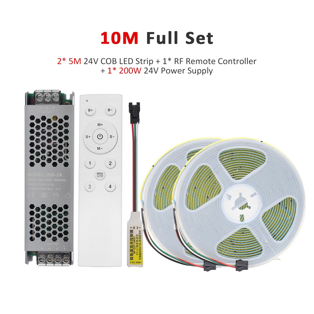 ruban led blanc adhésif moderne contrôle rf 10m 576leds 24v cct dualwhite