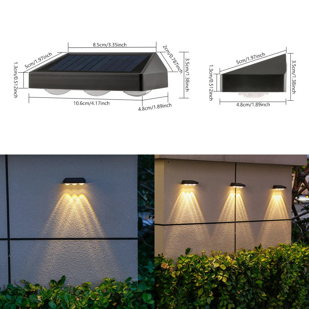 lumière solaire murale autoinstallation extérieure étanche noir blanche moderne led fluxfaible