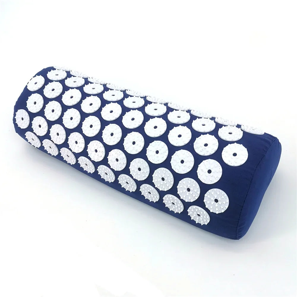 tapis massage acupuncturé violet bleu marine vert rondelles blanches moderne sac rangement