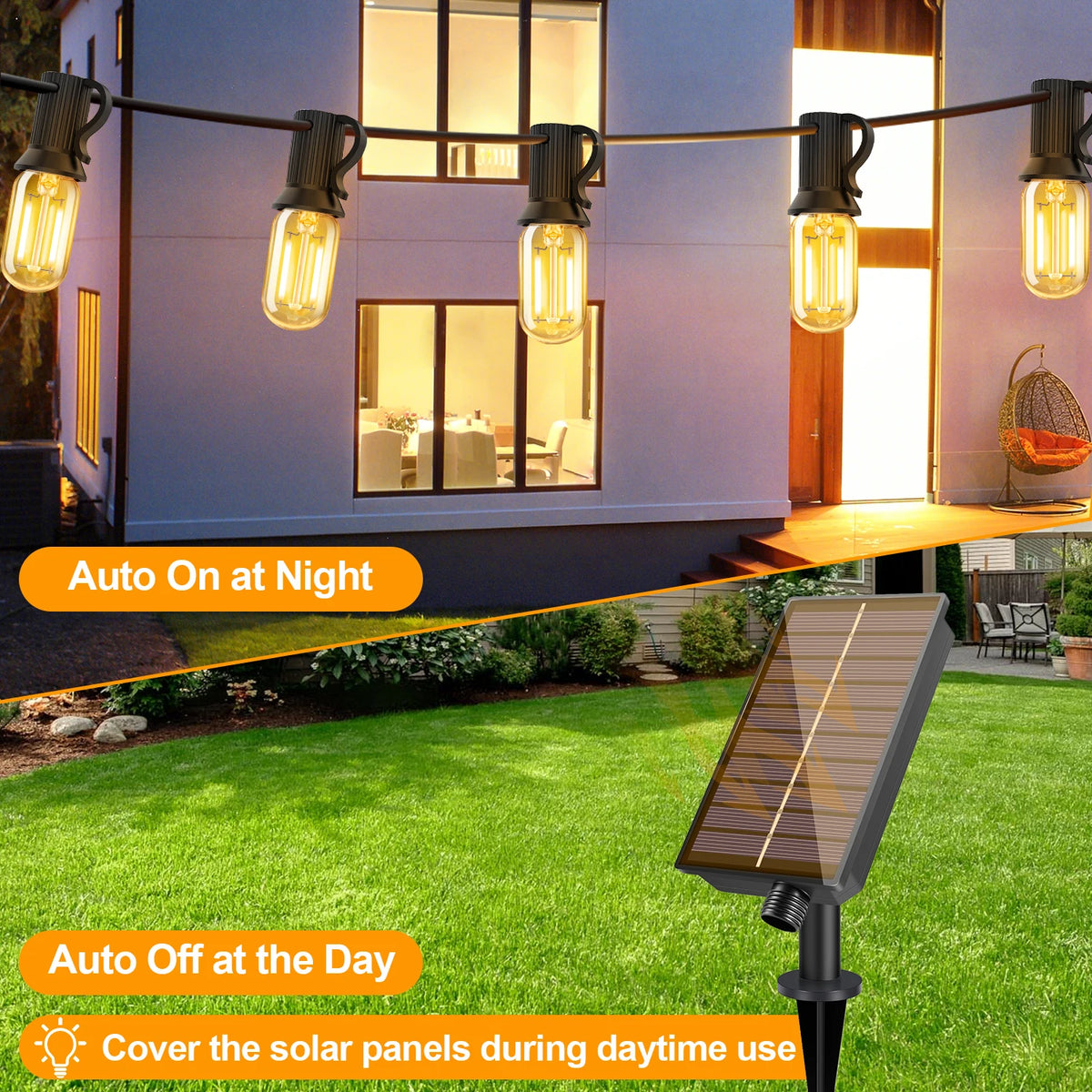 guirlande lumineuse solaire transparente verre soufflé vintage 15m 24v led télécommande