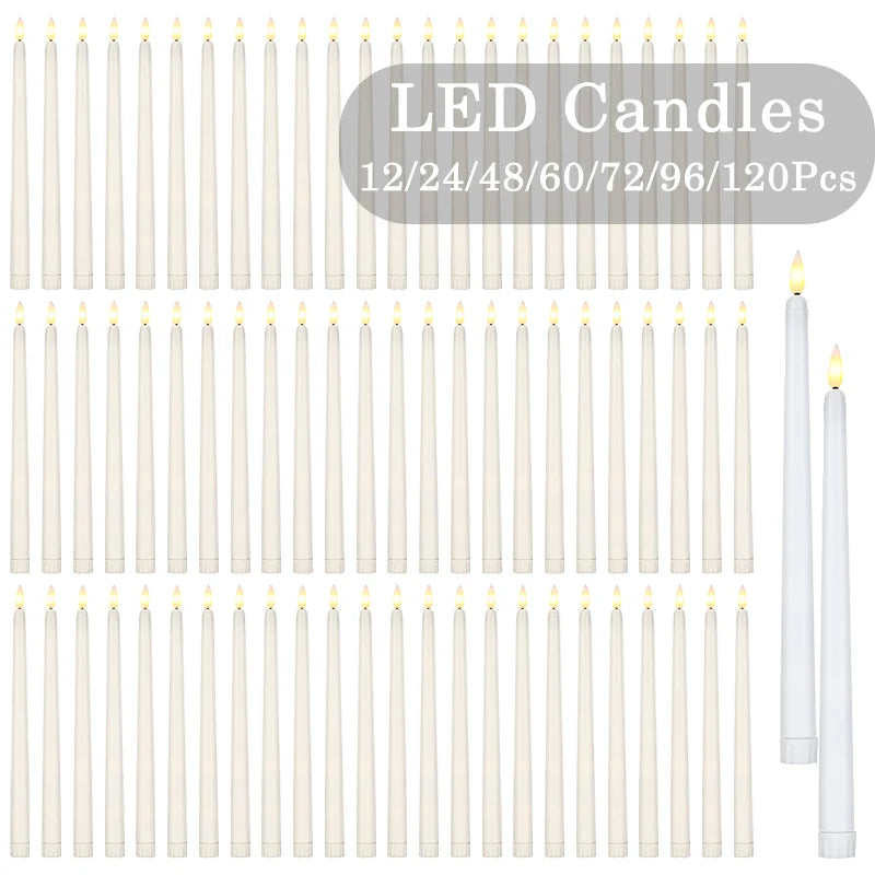 bougies led coniques sans flamme blanc modernes décoration mariage saint valentin dîner
