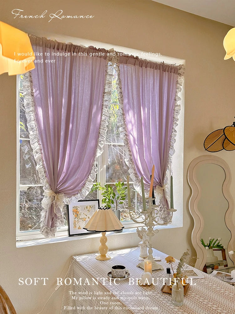 rideau violet dentelle blanche romantique translucide maison bureauCallableWrapper
