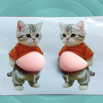 autocollants 3D mignons chiens chats vêtements transparents cartoon adhésifs orange gris rose beige