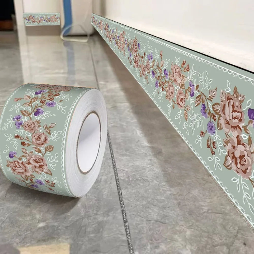 ruban décoratif auto adhésif floral géométrique classique vintage blanc vert bleu marron noir
