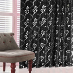 rideau semi transparent feuilles stylisées moderne violet rose noir bleu gris uni décoration maison