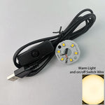 ampoule led blanc blanc chaud circulaire diodes modernes câble usb commutateur on off