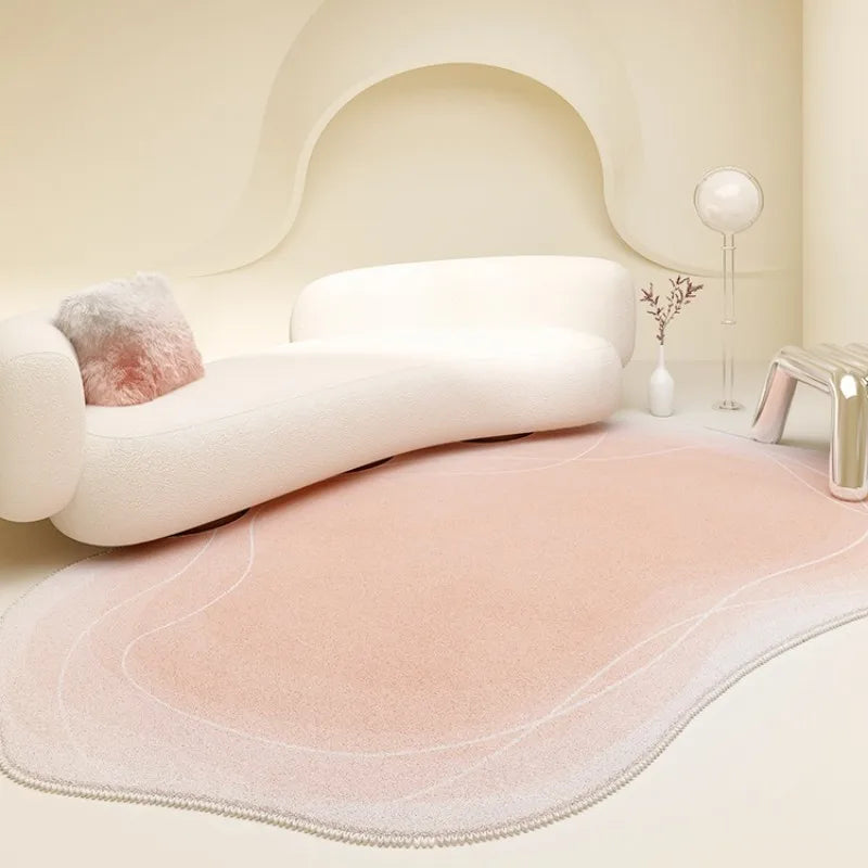 tapis nordic moderne bleu clair rose vert beige peluche doux salon chambre extérieur