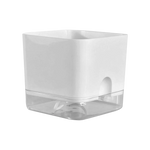 cache pot moderne blanc bleu clair uni opaque adhésif intérieur fleuri verte simple