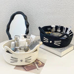 paniers rangement tissu réutilisables noir blanc rose visage chat créatif mignon rangement jouets articles