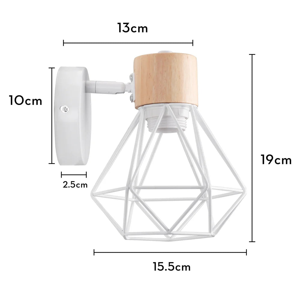 applique murale led moderne bois blanc scandinave fixée mur entrée chambre cuisine