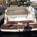 tapis sol bateau marron foncé texture bois cockpit swim platform autoadhésif moderne nautique