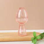 vase champignon transparent moderne rouge vert rose marron jaune
