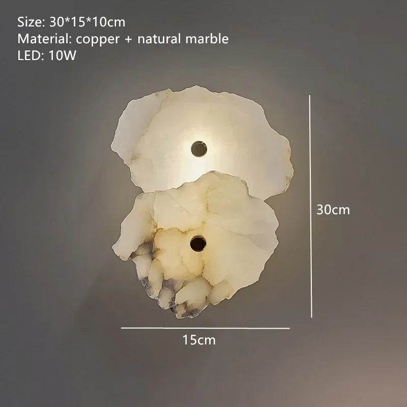 lampe murale moderne pierre naturelle blanc gris éclairage quotidien fixée mur