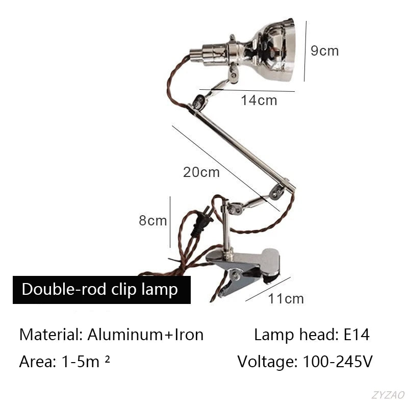 lampe articulée argentée industrielle led fixée mur éclairage quotidien moderne