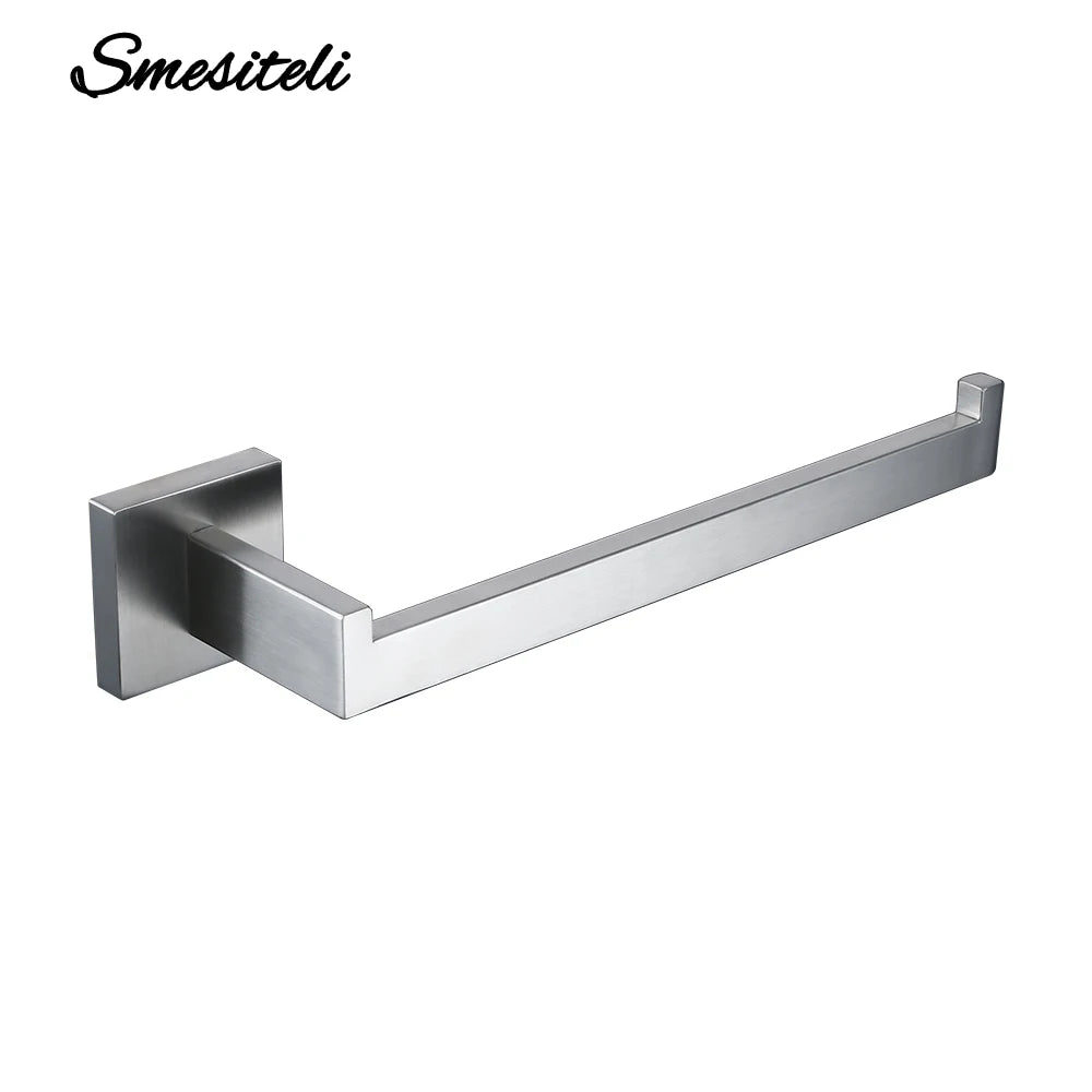 porte serviettes mural argenté acier inoxydable moderne salle bain vis