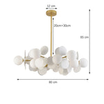 Suspension lumineuse moderne verre dépoli blanc bleu clair jaune rose orange pince suspension