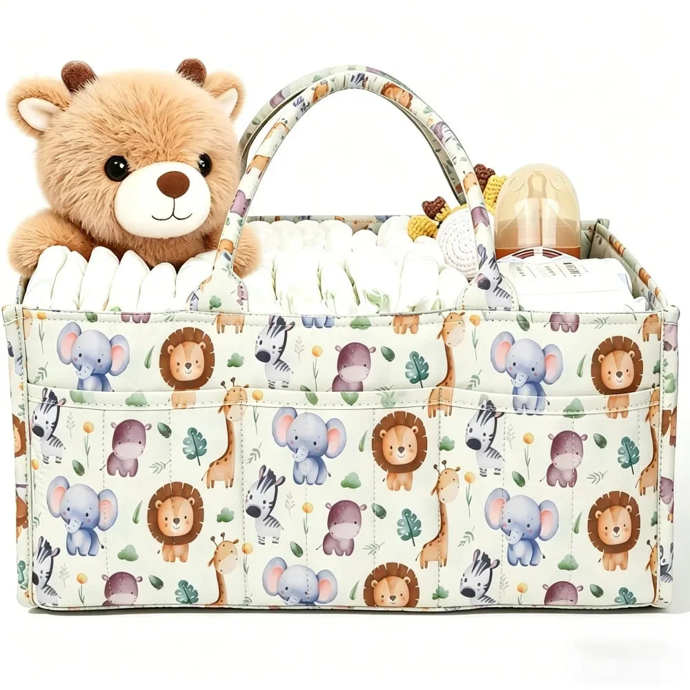 sac rangement fleuri moderne multi usages polyestère réutilisable poches beige vert clair
