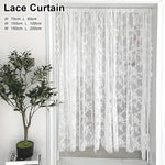 rideau dentelle florale transparent blanc romantique tringle 150x200cm 150x100cm 70x60cm decoration european americain